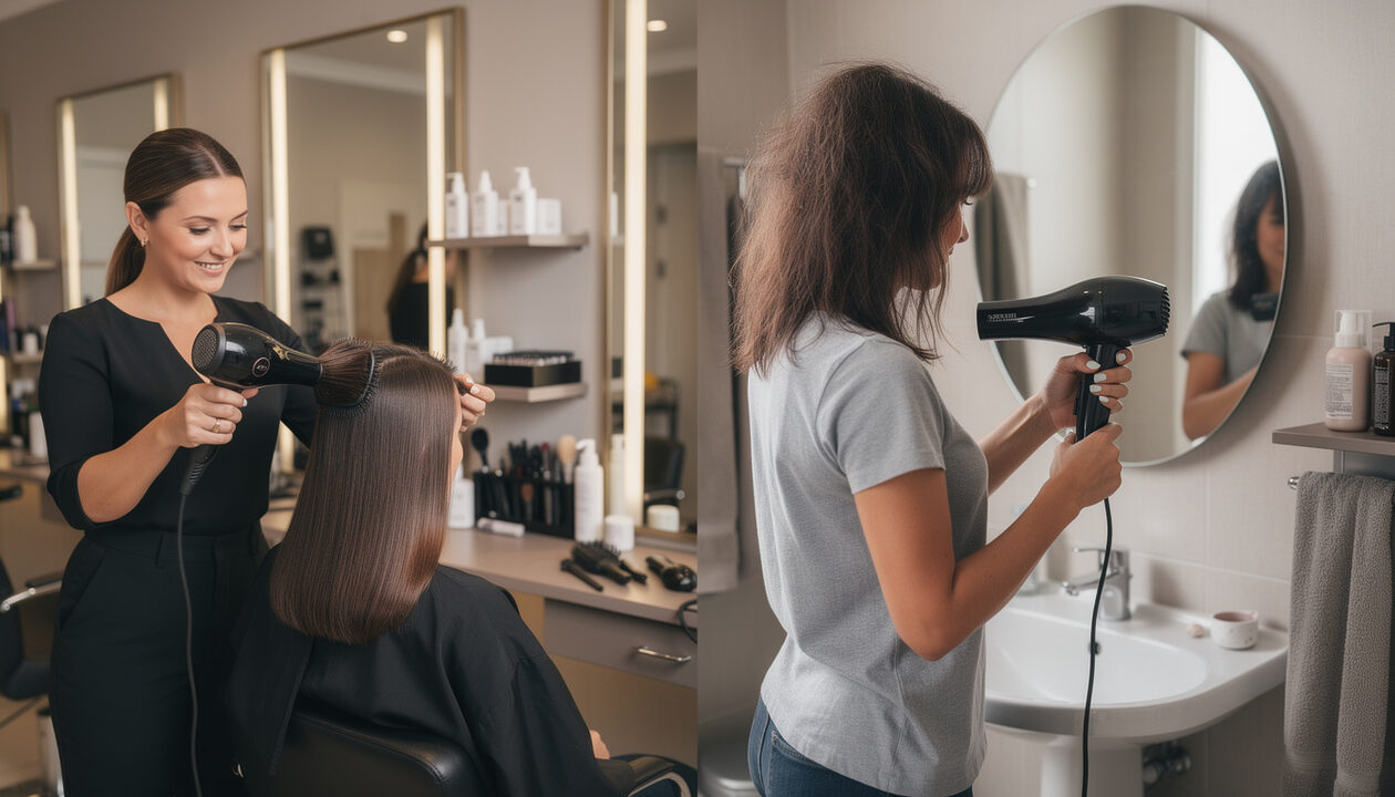 découvrez pourquoi le brushing réalisé chez le coiffeur tient mieux qu'à la maison et apprenez les astuces professionnelles pour un coiffage durable.