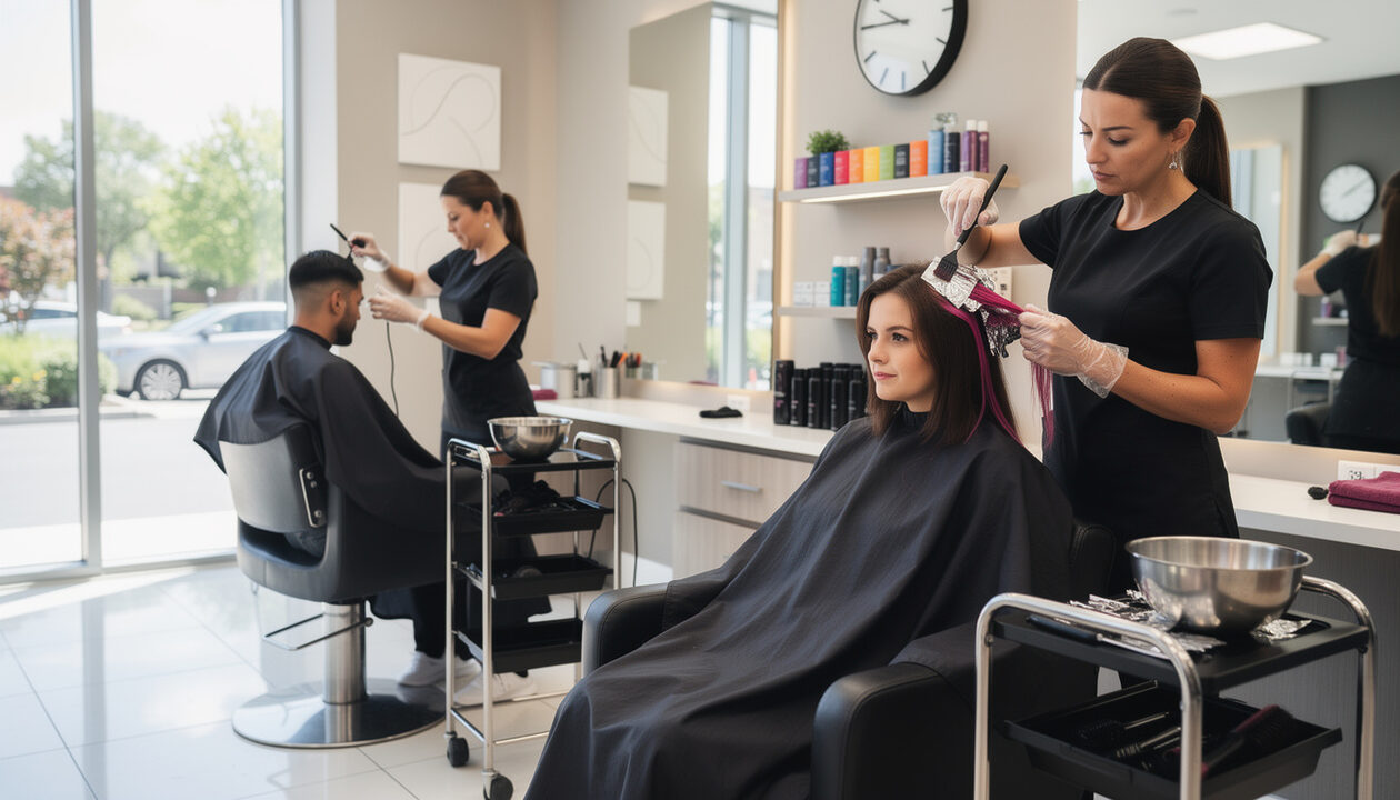 découvrez combien de temps prévoir chez le coiffeur pour réaliser une couleur et une coupe, afin d'organiser au mieux votre rendez-vous beauté.